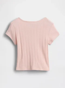 T-shirt i pointelle-ribb för Baby & Småbarn