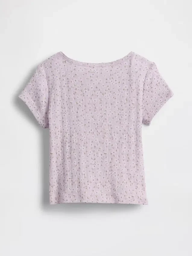 T-shirt i pointelle-ribb för Baby & Småbarn