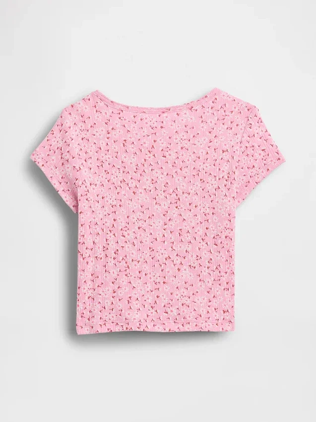 T-shirt i pointelle-ribb för Baby & Småbarn
