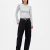 T-shirt i ribbad pointelle