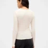 T-shirt i ribbad pointelle
