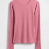 T-shirt i ribbad pointelle
