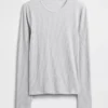 T-shirt i ribbad pointelle