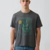 T-shirt i tjockt, avslappnat tyg med tryck