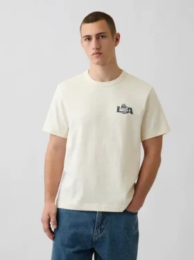 T-shirt i tjockt, avslappnat tyg med tryck