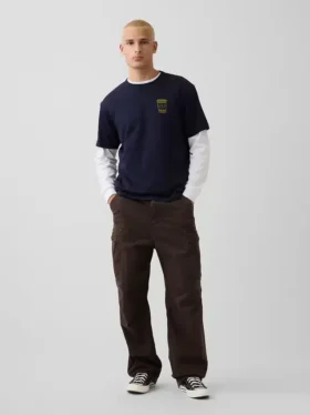 T-shirt i tjockt, avslappnat tyg med tryck