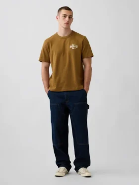 T-shirt i tjockt, avslappnat tyg med tryck