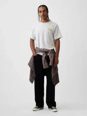 T-shirt i tjockt, avslappnat tyg med tryck