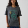 T-shirt i tjockt, avslappnat tyg med tryck