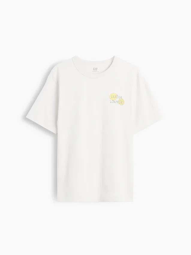 T-shirt i tjockt, avslappnat tyg med tryck