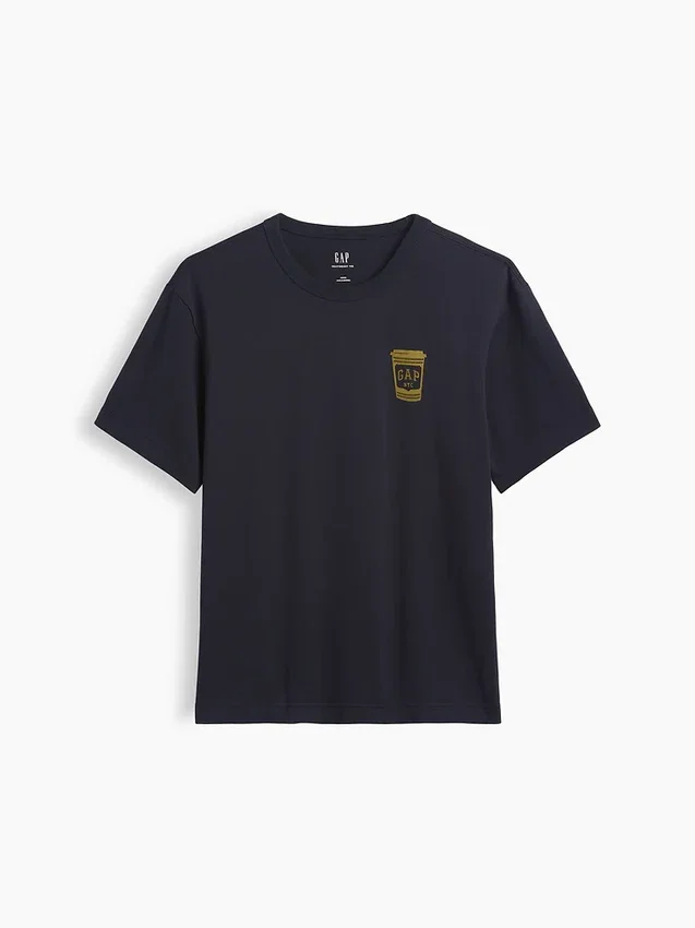 T-shirt i tjockt, avslappnat tyg med tryck