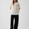 T-shirt i tjockt, avslappnat tyg med tryck