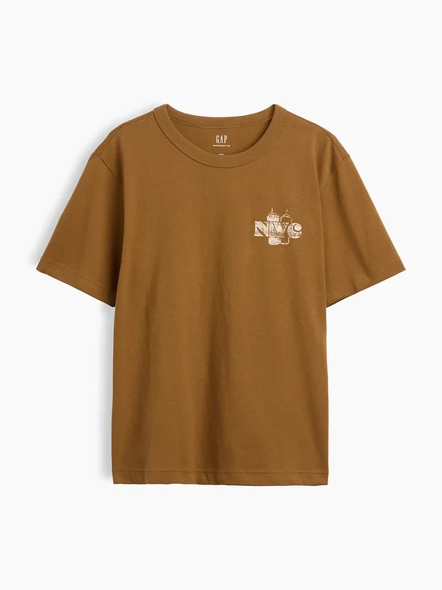 T-shirt i tjockt, avslappnat tyg med tryck