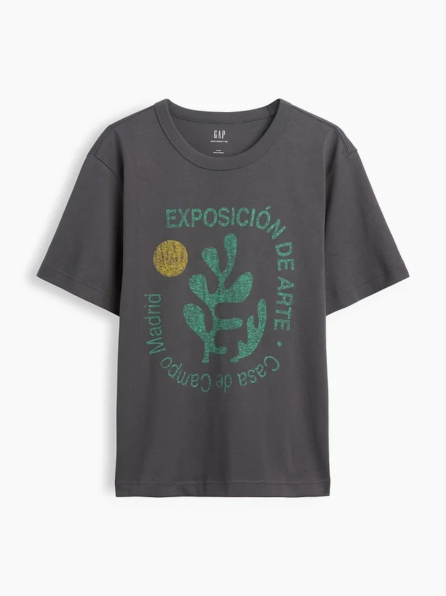 T-shirt i tjockt, avslappnat tyg med tryck