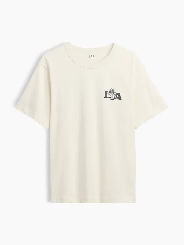 T-shirt i tjockt, avslappnat tyg med tryck