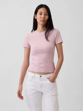T-shirt i tättstickad jersey