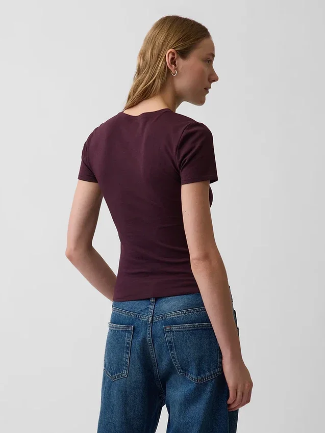 T-shirt i tättstickad jersey
