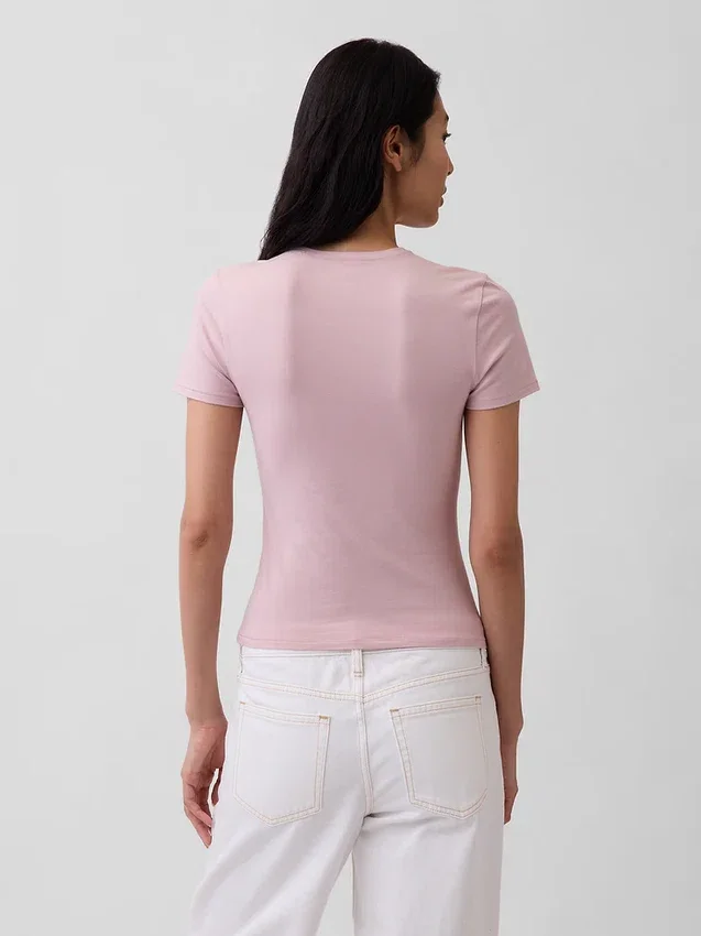 T-shirt i tättstickad jersey