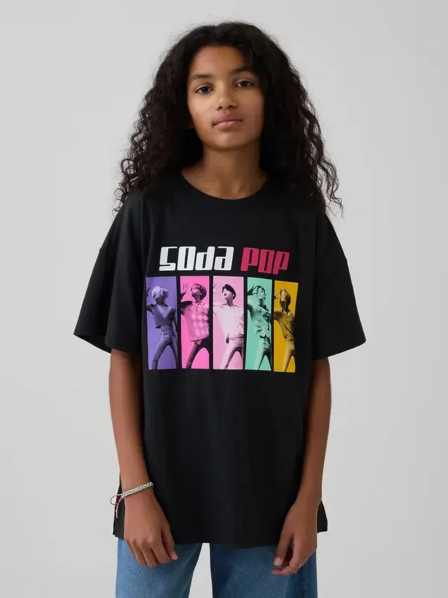 T-shirt i tunika-modell med K-pop-motiv från Demon Hunters för barn