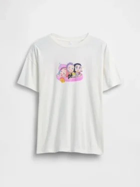T-shirt i tunika-modell med K-pop-motiv från Demon Hunters för barn