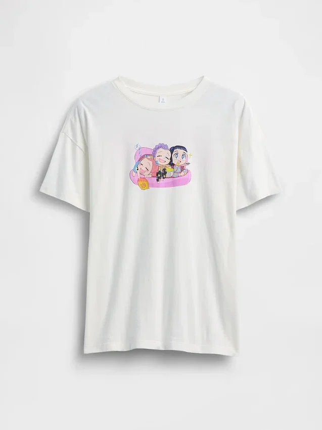 T-shirt i tunika-modell med K-pop-motiv från Demon Hunters för barn