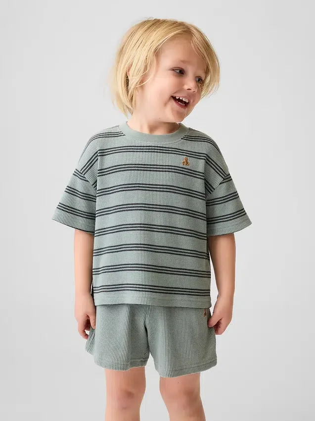 T-shirt i våffelstickning för Baby & Småbarn