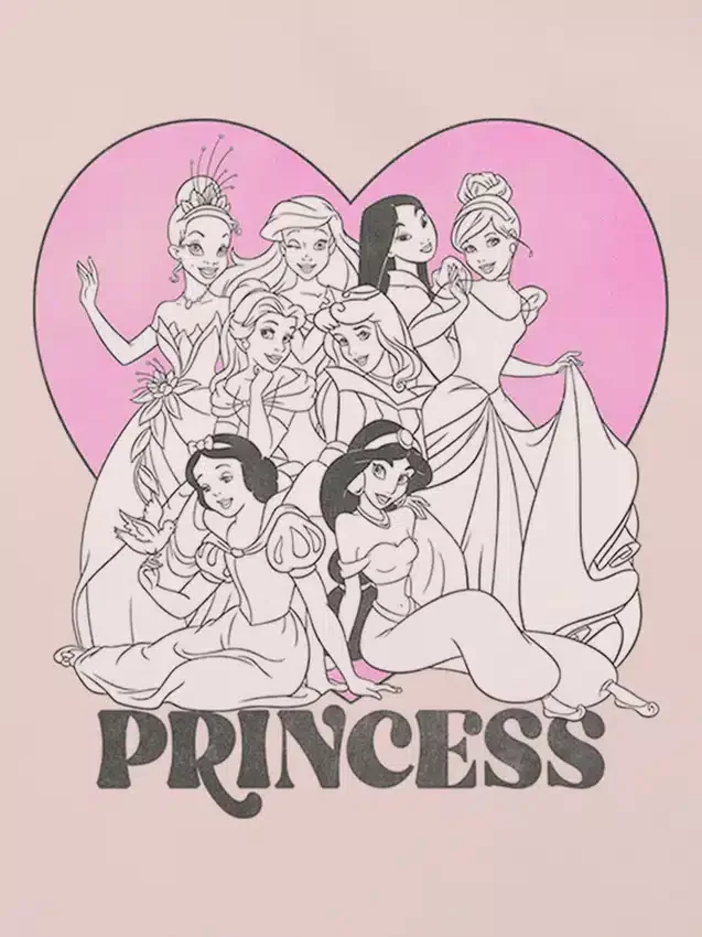 T-shirt med Disney Princess-hjärtmotiv för småbarn