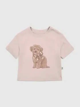 T-shirt med Doggie Bow-motiv för småbarn