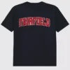 T-shirt med Fairfield Universitys Arch Logo som sekundär grafik