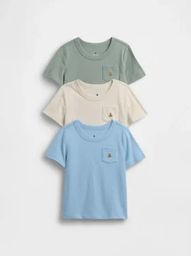 T-shirt med ficka för Baby & Småbarn (3-pack)