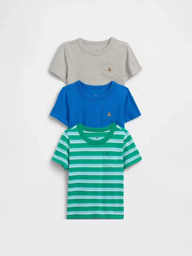 T-shirt med ficka för Baby & Småbarn (3-pack)