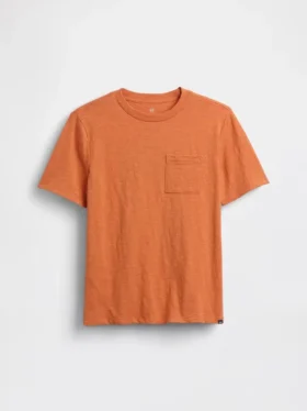 T-shirt med ficka i ekologisk bomull för barn