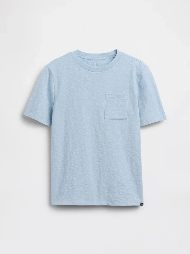 T-shirt med ficka i ekologisk bomull för barn