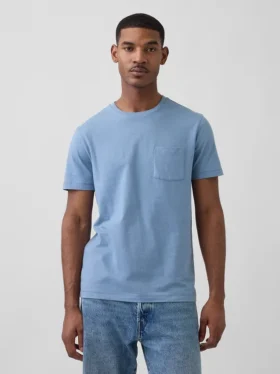 T-shirt med ficka i ekologisk bomull för vuxna