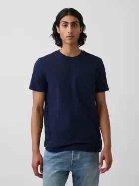 T-shirt med ficka i ekologisk bomull för vuxna