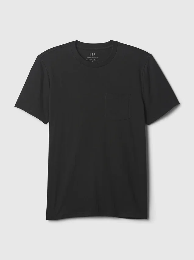 T-shirt med ficka i ekologisk bomull för vuxna