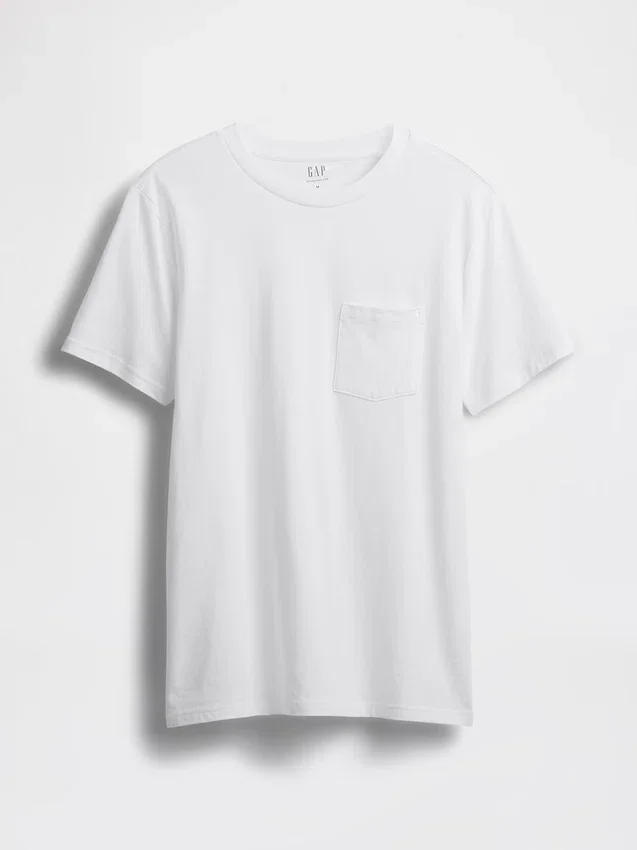 T-shirt med ficka i ekologisk bomull för vuxna