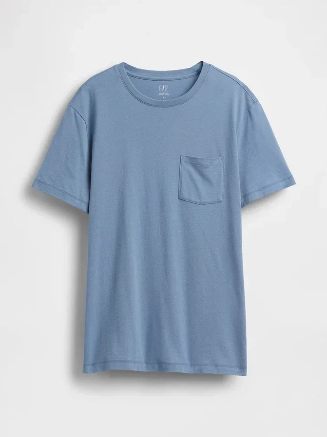 T-shirt med ficka i ekologisk bomull för vuxna