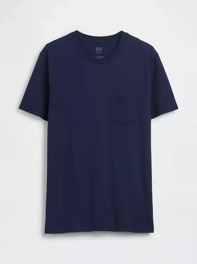 T-shirt med ficka i ekologisk bomull för vuxna