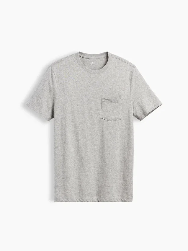 T-shirt med ficka i ekologisk bomull för vuxna