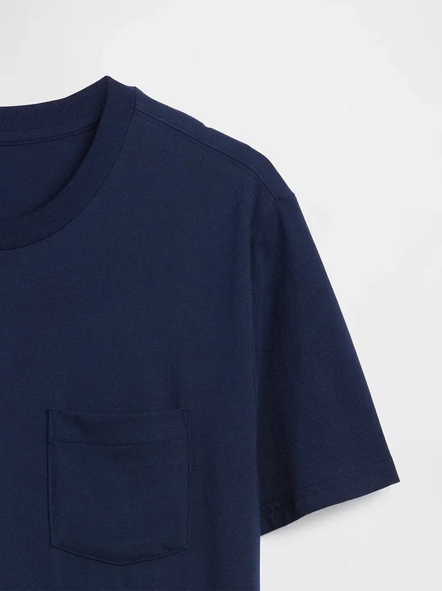 T-shirt med ficka i ekologisk bomull för vuxna
