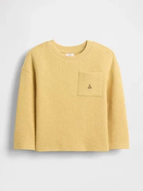 T-shirt med ficka i kraftig ribbstickning för Baby & Småbarn