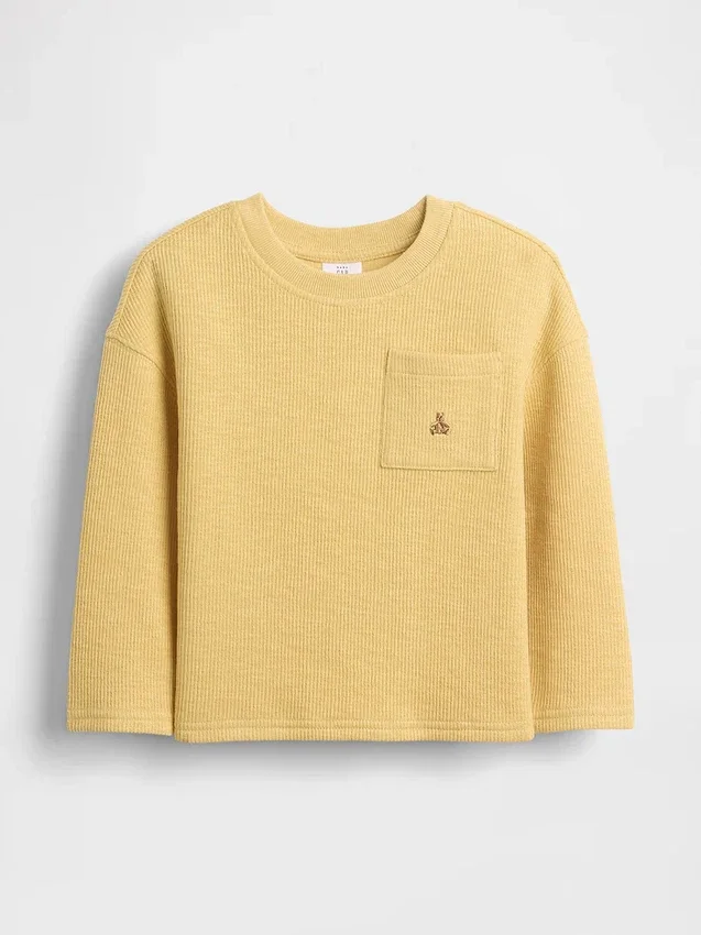 T-shirt med ficka i kraftig ribbstickning för Baby & Småbarn