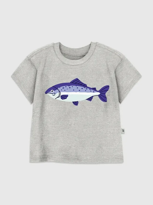 T-shirt med fiskmotiv för småbarn