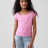 T-shirt med fyrkantig halsringning för barn