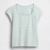 T-shirt med fyrkantig halsringning för barn