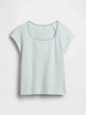 T-shirt med fyrkantig halsringning för barn