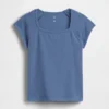 T-shirt med fyrkantig halsringning för barn