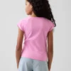 T-shirt med fyrkantig halsringning för barn