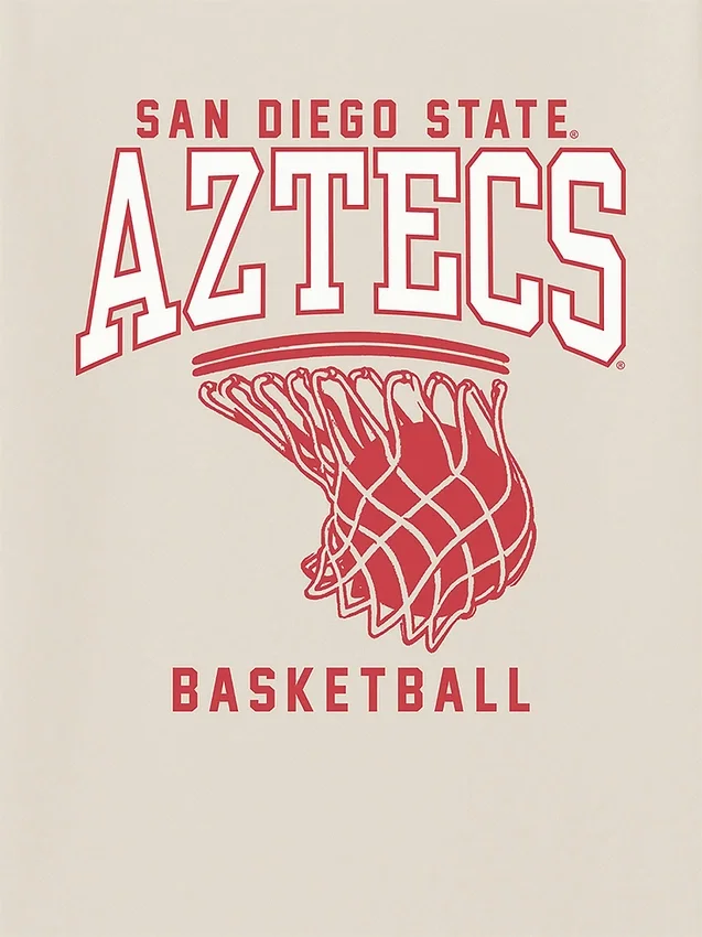 T-shirt med grafiskt motiv av San Diego State Universitys basketkorg